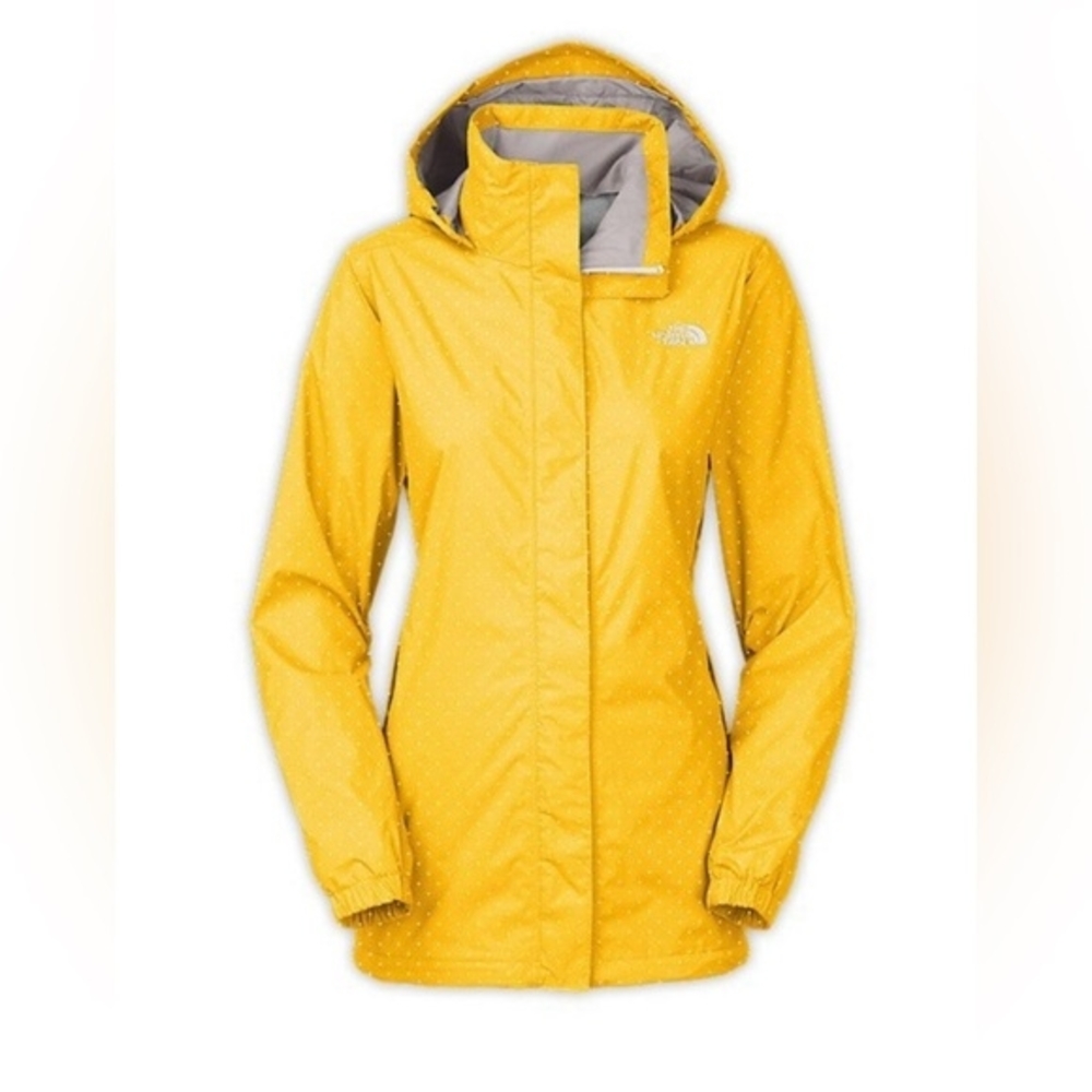 The North Face Women's Resolve Parka in Yellow Classic Dot - Jacket Raincoat M - Picture 2 of 10
